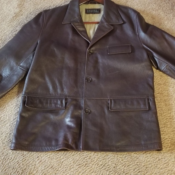 Barneys New York Leather Blazer